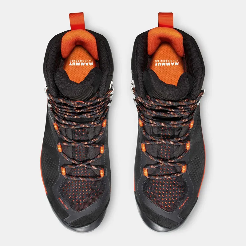 Mammut Sapuen GTX High-Ankle Hiking Boots Mens in Black/Hot Red